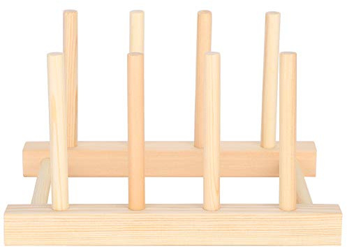 3 uds., Estante de madera para platos, estante para platos, soporte para tapa de olla, organizador de armario de cocina para cuenco, taza, tabla de cortar, tapa de olla