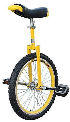 Einrad Junge Mädchen Unisex Einrad Kinder Erwachsene Anfänger, 16/ 18 / 20/ 24 Rad Einrad, Verstellbare Höhe, Laden Sie 150 Kg (Color : Yellow, Size : 60cm(24inch))