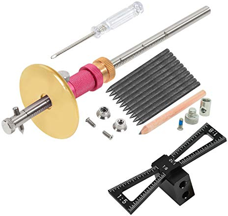 YOSELIN Markiermesser für Radmarkierungen Multi mit Dual-Funktion Holz Scribe Radmarkierungen Streichmass Anreißwerkzeug Streichmaß mit Feineinstellung