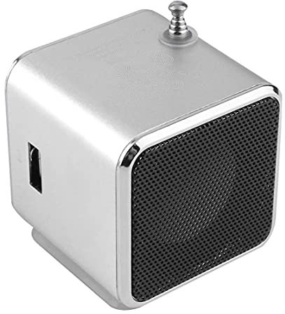 Altoparlante Bluetooth portatile con suono stereo, Bluetooth, Bassup, accoppiamento stereo senza fili, altoparlante, radio USB/TF/FM (argento)