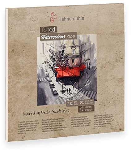 Hahnemühle Toned Watercolour Block Beige, 20 x 20 cm, 200 g/qm, 20 Blatt