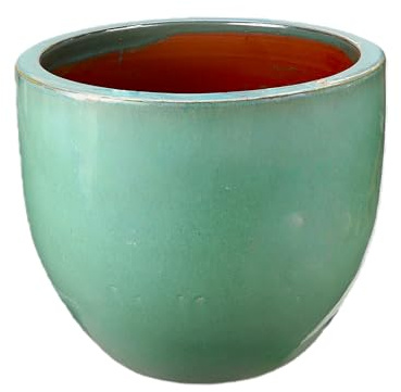 Steinzeug-Blumentopf/Pflanzkübel Eiertopf Jade Grün 30x25cm frostfest