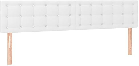 vidaXL 2X Kopfteil Polsterkopfteil Bettkopfteil für Bett Betthaupt Bettrahmen Bettgestell Schlafzimmer Bettzubehör Weiß 90x5x78/88cm Kunstleder