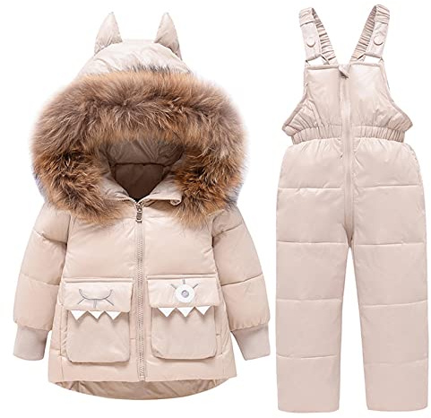 Kinder Ski Set Hooded Parka Boy Kinder Overalls Kleinkind Mädchen Kleidung Winter Warm Daunenjacke Kinder Mantel Snowsuit