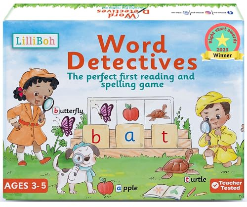 LilliBoh Word Detectives - My first reading and spelling game - Educational Toys for 3 4 5 year olds - Phonics games - Gifts for 4 year old girls and boys