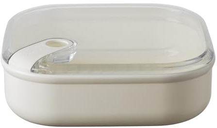 OMADA Design - Contenitore ermetico per Alimenti da 1 L Basso con Coperchio Trasparente - Made in Italy - Linea Pull Box