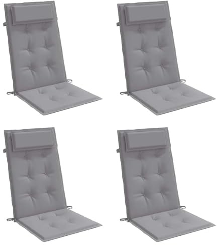 vidaXL Hochlehner-Auflagen 4 STK. Grau Oxford-Gewebe