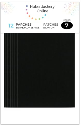 Aufnäher, zum Aufbügeln, Reparaturstoff zum Aufbügeln, für innen und außen, Deko-Set, 8,7 x 10 cm (Schwarz)