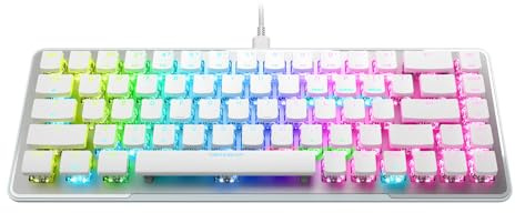 Turtle Beach Vulcan II Mini – Clavier Gaming Optique 65% avec éclairage RGB Personnalisable, Technologie de Duplication de Boutons, Plaque en Aluminium - Blanc