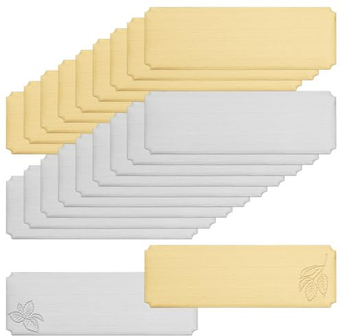 UNICRAFTALE 30pcs 2 Couleur Plaque Gravée Acier Inoxydable Plaque Boite aux Lettres Autocollante 76x25mm Étiquettes de Personnalisables Plaque Gravée pour Nom Personnaliser Plaque Sonnette de Porte