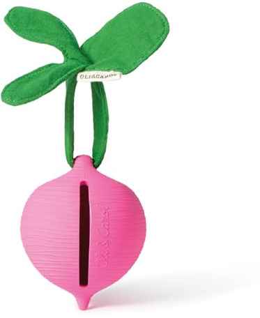 Oli & Carol Schnullerhalter Schnullerbox Etui Schnulleraufbewahrung Ramona das Radieschen handgefertigt rosa