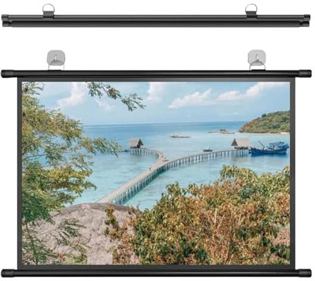 Écran De Projection Manuel HD 30 , 40 Écran De Projection À Rideau Portable Mobile Salon Chambre À Coucher Mural Projecteur De Cinéma Maison Écran De Film Écran De Projection Abaissable(4:3,40)