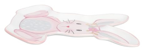 IMIKEYA Ceramic Rabbit Plate Bunny Dish Fruit Bowl Decorative Home Accessory Dessert Tray