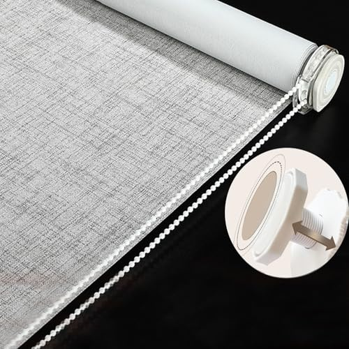 Sh000ad Verdunkelungsrollos Ohne Bohren,Fenster Rollos Für Innen,UV-Schutz Leinenstoff Thermo Rollo,Sichtschutz,Seitenzugrollo Für Home Office Balkon,Anpassbar,Breite x Höhe (105cm x 200cm)