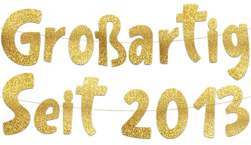 Girlang Großartig Seit 2013 Vit Glitter – Rolig Festdekoration, Födelsedagsdekoration, Presenter & Tillbehör