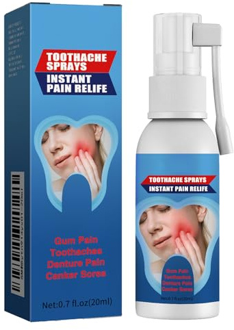 Mnozreo Spray de Soins Bucco-Dentaires,Spray Oral Portable Mal De Dents,Spray de Soulagement de la Douleur Dentaire,Sprays de Soulagement des Maux de Dents,Spray pour Douleur Dentaire,20ML,1PC