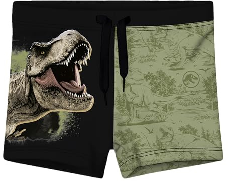 United Labels Jurassic World Badehose für Jungen, Grün Schwarz, 122/128, Badeshorts Kinder, Schwimmhose