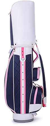 Golftasche, Tragbare Golf-Standtasche, leichte Standard-Schlägertaschen, Golftasche for Männer und Frauen, einfach zu tragende, platzsparende Golf-Standtaschen(Pink)