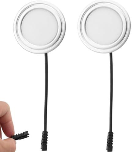 Voltvera 2uds Bombillas para Campana Empotrada, Reemplazo de Extractora Bombilla, Lámpara para Campanas, DC 12V 1.5W 6500K Acero Inoxidable Campana LED Luz Luces Accesorios para Estufa Cocina