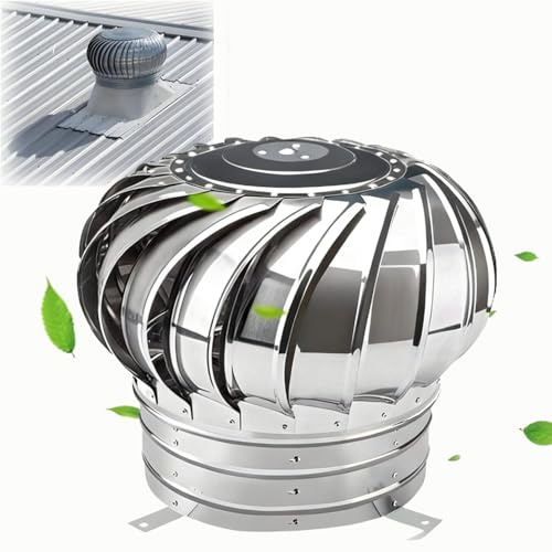 Sombrero de Chimenea Giratorio, 110mm-400mm Cubierta de Chimenea, Tapa de Tubo de Ventilación para Casas Fábrica Ático Granja(110mm/4.3in)