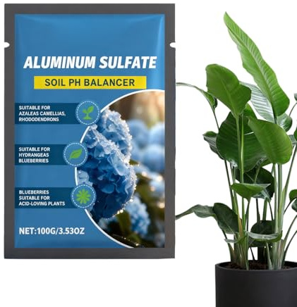Acidifiant du sol - Booster d'équilibre 100 G PH, amplificateur de couleur hortensia, ajout de jardin à libération lente, formule extérieure sûre | Support PH végétal pour étang de jardin à la maison