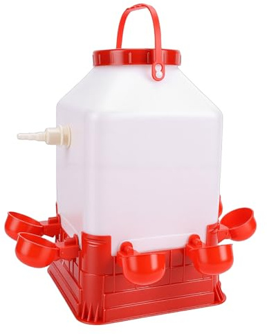 Fdit Automatisk Fjäderfävattnare, 10L 4 Skålar Plast Kycklingbevattnare Combo Stor Kapacitet för Flera Fåglar Farm Användning