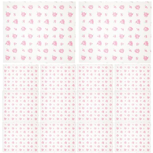 BESPORTBLE Papier Sulfurisé Alimentaire Imprimé Roses 50 Feuilles, Papier D'emballage Étanche et Résistant la Graisse pour Sandwichs, Hamburgers et Paniers Alimentaires, Fourniture