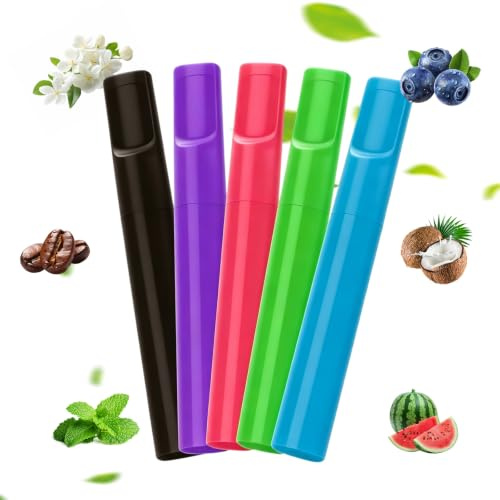 5 Pcs Flavoured Air Inhaler, Inhalers for Breathing, Anxiety Relief, Stress Reduction Habit Replacing Breathing Stick