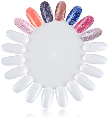 WRITWAA Présentoir à Vernis à Ongles 10pcs Forme Tournesol en Plastique Roue D'entraînement pour Nail Art, Panneau D'affichage pour Pratiquer Couleurs