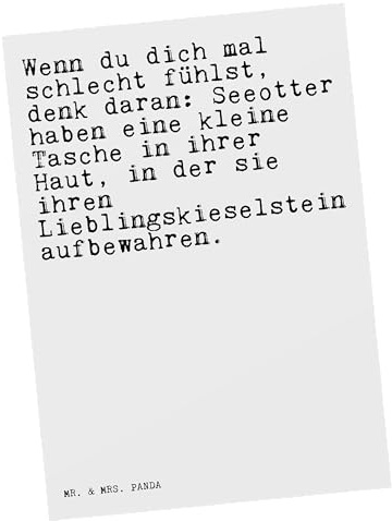 Mr. & Mrs. Panda Postkarte Wenn du dich mal... - Geschenk, Ansichtskarten, Grußkarte, Freundin, Trauer, Seeotter, Sprüche, Fotokarte, Spruch Weisheiten Zitate Lustig Weisheit Worte, Postkarten, Otter
