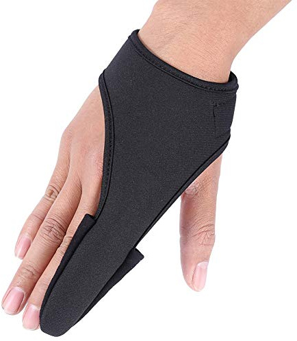 Dioche Guantes para Pesca Dedo, Guante EláStico Negro CóModo CóModo De La Banda del Dedo úNico del íNdice para La Pesca Al Aire