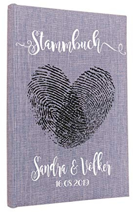 Hochzeitideal Stammbuch der Familie, Familienstammbuch aus Buchbinderleinen, Nr. 44 A inkl. Personalisierung (Flieder)