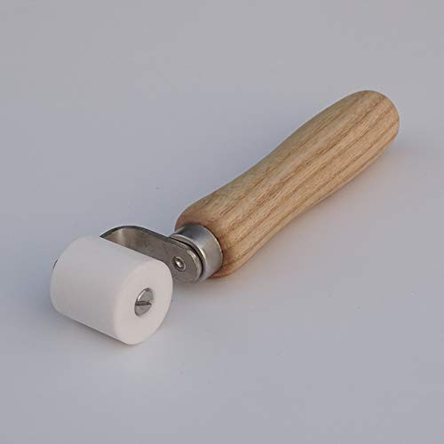 28mm High Temperature Resistant Silicon Gel Seam Hand Pressure Roller White Teflon(PTFE）Weld Tool for Hot Air Heating
