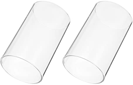 Milisten Portavelas de cristal, 2 unidades, soporte para velas, cilindro de cristal transparente, se abre ambos extremos para mesa de café, comedor, boda, decoración del hogar, 8 x 15 cm