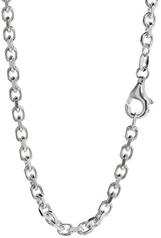 NKlaus collier 55 cm ankarkedja i sidled diamant 925 silver halsband 2,7 mm bred 3690
