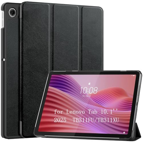 Vakarey für Lenovo Tab 2025 10.1 Zoll Hülle - Slim Smart Schutzhülle für Lenovo Tab TB311FU,Schwarz