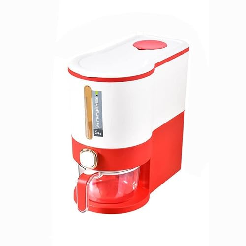 HODAGES Rice Dispenser 20 Pounds/10 Lbs Capacity Countertop Rice Container Storage With Lid Red Cereal Dispenser Container, Kitchen Storage Organizer For Dry Food Flour (Color : G) (D)