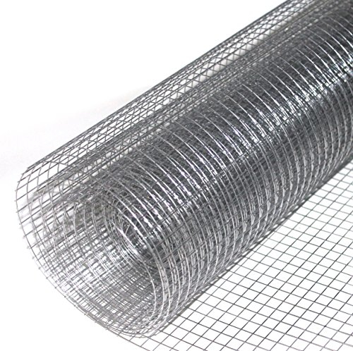 Maschendrahtzaun Volierendraht Edelstahl Drahtzaun Gitterzaun punktgeschweißt Länge: 25 m Breite: 100 cm (Maschenweite 19x19 mm)