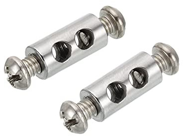 PATIKIL Morsetto per Cavo, Filo Metallico Corda Morsetti 1 Pacco/20pz Acciaio Cavo Morsetti 3mm 3.5mm Doppio BuchiCorda Raccordi Morsetto con M4*0.7 Viti per Cavo