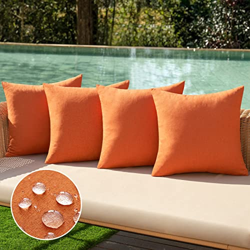 MIULEE 4er Set Kissenbezug 40×40cm Wasserdicht Orange