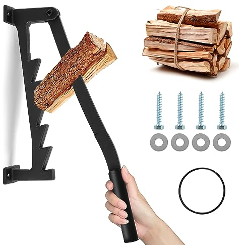 Umelee Holzspalter Manueller, Handholzspalter Wandhalterung, Brennholzspalter aus Kohlenstoffstahl, Firewood Splitter, Anzündholz Spalter für den Heimgebrauch & Außenbereich (M)
