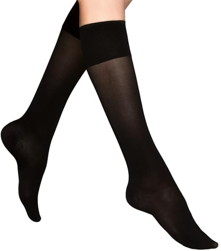 Vogue Support Knee 40 denier medium stöd knästrumpor dam, 1 par, Svart (1210 svart), 36-40 EU