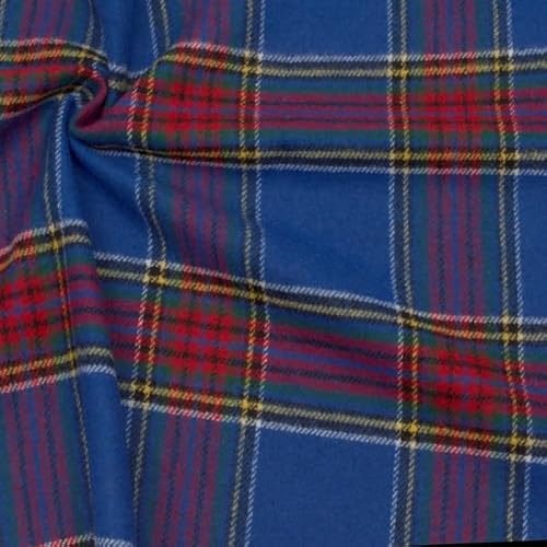STOFFKONTOR Wollmix Stoff Schottenkaro Royal Blau, Breite 150cm Meterware | Wärmender Wollmix, weich & angenehm zu tragen Klassisches Schottenkaro, zeitlos & modisch, ideal für Mäntel