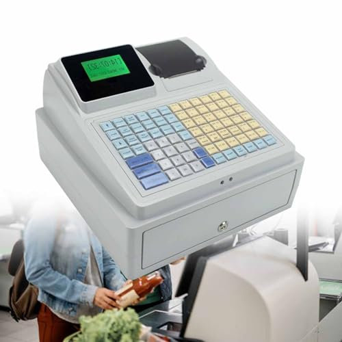 Elektronische Registrierkasse Mit 81 Tasten, Kassensystem, Registrierkasse Mit Schlitzen, Led-Anzeige, FüR Kleine Unternehmen, Gastronomie, SupermäRkte