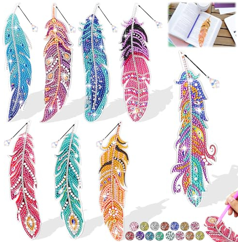 Bastelset Kinder ab 6 Jahre Diamond Painting Kinder Bastel Mädchen Geschenk | Geschenke Mädchen 7 8 9 10 11 jahre Geburtstags Lesezeichen Bastelkoffer Spielzeug ab 5-12 Jahre Mädchen Teenager Erwachsene