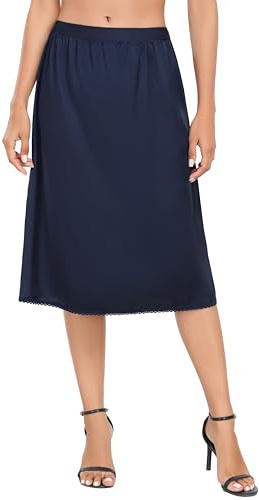 Vlazom Sottogonna da Donna Lunga Mezza Sottoveste Gonna Sottovesti Elastico in Vita in Pizzo