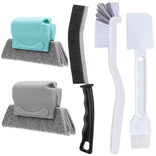 Xemnys Ensemble de brosses de nettoyage en profondeur avec suceur plat pour petits espaces, porte coulissante, volet, climatiseur, salle de bain/douche, stores, aérations