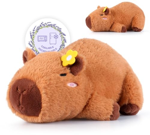 SuzziPals Heatable & Coolable Plushie, Microwave Heating Pad for Period Cramps, Cute Capybara Gifts for Girls & Boys