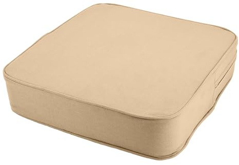 Stylelex Orthopädisches Sitzkissen Minimalist - 100% Baumwolle mit Kaltschaum-Schaumstoff - Qualitatives Stuhlkissen - Feste Qualität - Waschbar (1, Beige, 45x45x10cm)