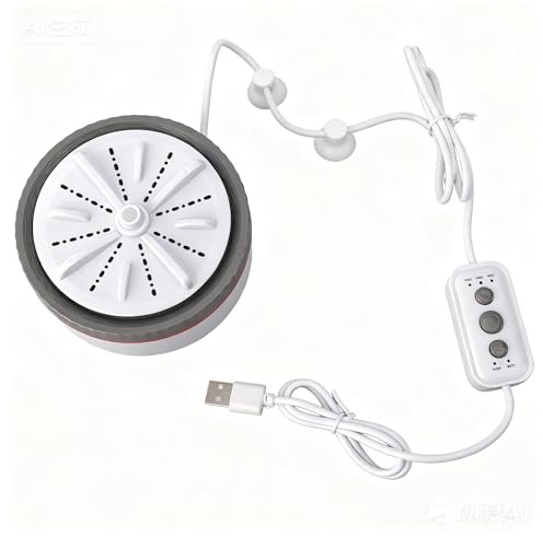 Mini Lavatrice Portatile, Lavatrice Portatile Ad Ultrasuoni con USB e Inodore per Viaggi di Lavoro (GRAY)